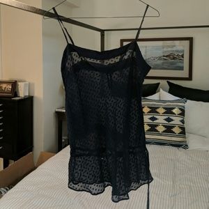 BCBG MaxAzria Sheer Navy Cami